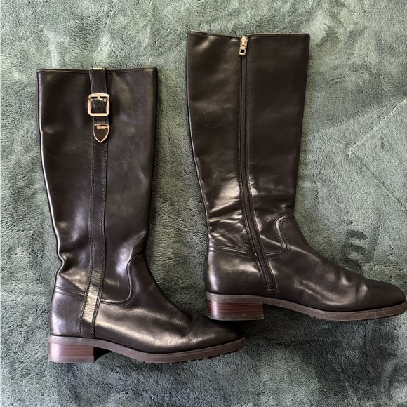 Coach Black Leather Knee-High Boots - Picture 1 of 4